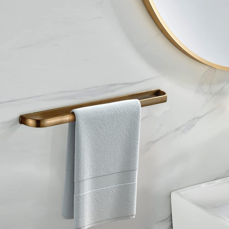 Leyden Brass Towel Bar, Antique Bathroom 23.6 inch Bath Towel Holder Rack, Wall Mounted Bathroom Accessory Towel Rod Hanger Retro - Image 2